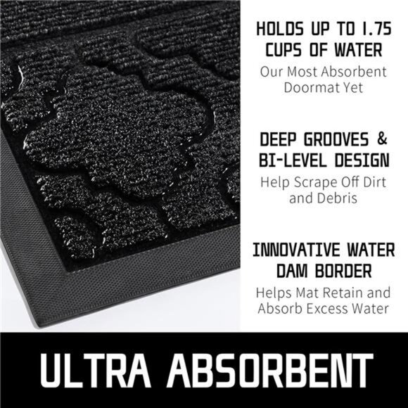 Welcome Door Mat, Heavy Duty Sturdy Front Door Mat for Home Entrance, Garage - Picture 4 of 7